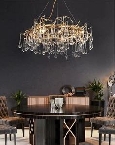 French Luxury Crystal Chandelier Living Room Dining Room Bedroom Villa Staircase Branch Chandelier LED Custom Nordic Lights Lamp