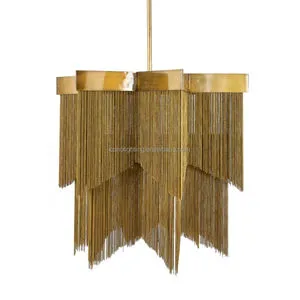 Bridget Chandelier Gold Silver Tassel Chandelier Luxury Home Iron Aluminum Chain Lamp for Club Salon Living Room Decoration