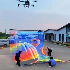 Flexible Sky Fly Flag LED Advertisement Screen P15 P20 P25 Transparent Flying LED Display With Drone Hoisting Outdoor Events