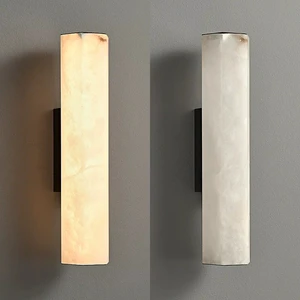 Modern Luxury Marble Wall Lamps Alabaster LED Lights for Living Room Bedroom Hotel Bathroom Decorative Brass Wall Lamps