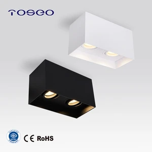 Indoor LED Surface Mounted Downlight Fixture 25°Adjustable for 2xGU10 Pure Aluminum L200xW100xH115mm