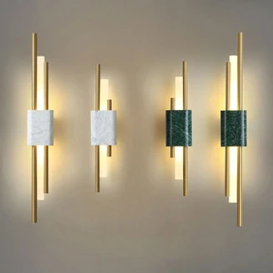 Luxury Design Interior Bedside Marble Indoor Minimalist Line Nordic Modern Led Wall Lamps Creative Decoration Wall Lights Lamp