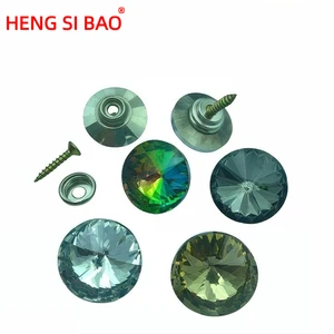 Highly Transparent Crystal Glass Sofa Buttons with Self Tapping Screws for Headboard Upholstery Decoration