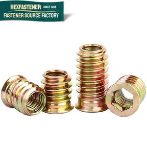 Amse Ansi 1/4-20 3/8-16 5/16-18 10-24Custom Wood Furniture Steel M6 M8 M10 Galvanized Internal and External Thread Insert Nuts