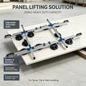 Big Slab Tile Lifting Device Aluminum Alloy Handle-Type Manual Vacuum Suction Cup for Ceramic Tiles Glass Stone Transport Tool