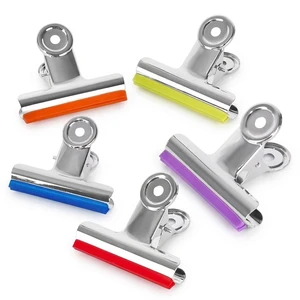 Weisita Blue Silicone Electro-Plated Metal Bulldog Clamp Super Strong Adhesive Force for Rainy Days-75MM Size Custom Logo Option
