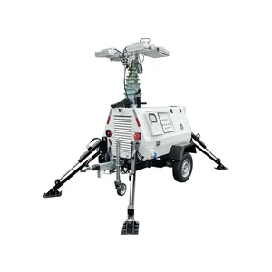 Hydraulic Fully-automated Lifting Mast Trailer-mounted Diesel Generator-powered Lighting light Tower