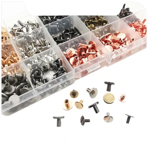 Wholesale of color-mixed account book nails in stock, packaged boxes, electroplated and rust-free, mother-and-child screws and