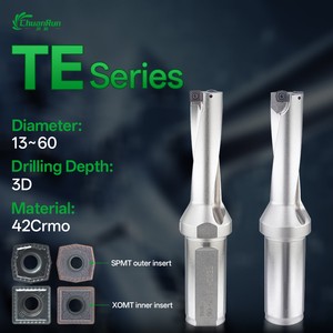 TE Series 3D U Drill Inner Outer Insert Combination High Rigidity Long Tool Life Indexable Drill Bit Fits CNC Lathe Fast Drill