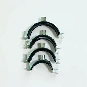 Heavy Duty Zinc-Plated Pipe Clamps With EPDM Rubber Lining & Bolt, Pipe Hanger Wall Mount Metric Model 25 3-Year Warranty OEM