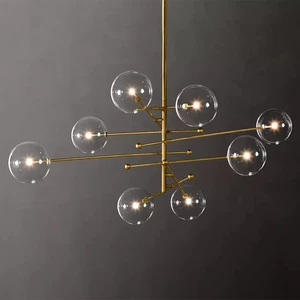 Glass Globe Mobile Eight-Arm Chandelier For Living Room Chandelier Luxury Lighting Decoration Home Chandeliers Pendant Lights