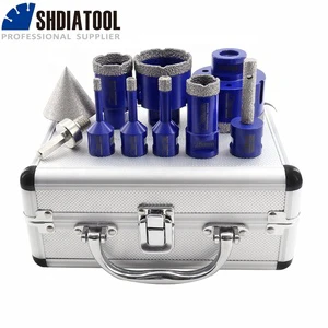 1set/10pcs M14 Thread Drill Bits with Box 6+6+10+25+35+50mm+65+10mm Finger Bit+50mm Chamfer Bit+Hex Shank Adapter