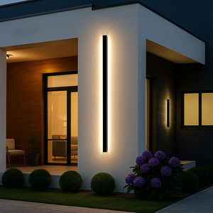 Modern Outdoor Wall Light Black Long Strip Exterior Linear Strip Wall Sconce IP65 Waterproof Wall Light for Garage House Patio