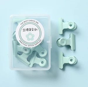 Color Round Head Small Fresh Document Metal Binder Clip Color Box Dovetail Clip Ticket Clip