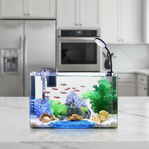 Practical 6W USB LED Aquarium Light Clip Full Spectrum Dimmable Timer Energy Saving for Small Fish Tank Water Plants Betta