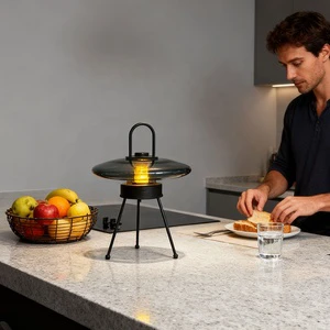 Creative Tripod Led Cordless Table Lamp Portable Restaurant Luxury Romantic Dinner Glass Table Lamp