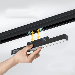 Magnetic Track Light LED Living Room Hall Without Main Light Embedded Concealed Installation Line Guide Rail Spotlight
