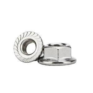 DIN6923 SS304 Hex Flange Nut Stainless Steel Class 8 Self-Locking 8mm Fully Threaded Right Hand Nut