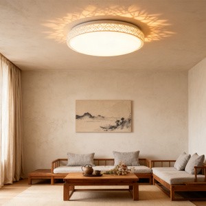 Indoor Modern Style Edge Pattern Design Round Remote Control Led Ceiling Lights Modern Home LED Ceiling Lamp