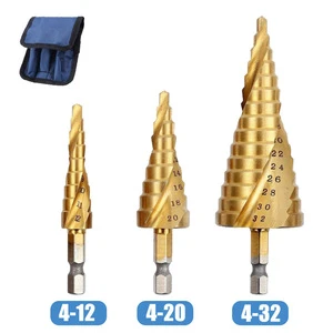 Customized Hex Shank 4241 Spiral High-Speed Steel Gold-Colored Countersink Step Drill Bit Set