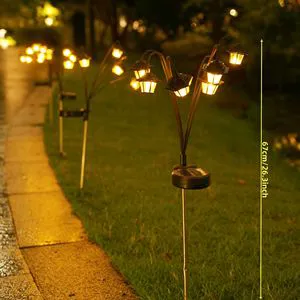 Solar LED Ground Insert Waterproof Vintage Palace Lantern IP65 Outdoor Garden Landscape Light Warm White Retro Nostalgia