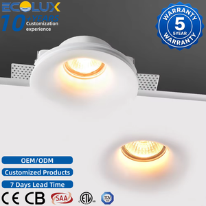 CE ETL SAA Customized Led Gypsum Light Hotel Project Recessed Invisible Anti-Glare Seamless Downlights Trimless Plaster Lamp