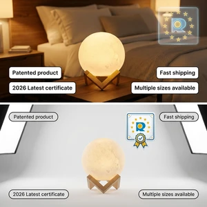 Modern 3D USB Rechargeable LED Music Speaker Lamp Moon Light Table Lamp In-ceiling Speaker Plastic Body Remote Control Living
