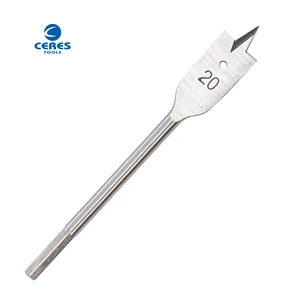 High Carbon Steel Hex Shank Rolled Bright Color Spade Drill Bit for Wood Drilling