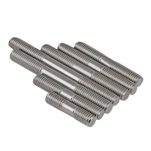 Custom Steel Brass Stud Bolt Hex Head Metric M10 Size 100mm 150mm Length Carbon Alloy Carbon Steel Rod Ends BS DIN Standards
