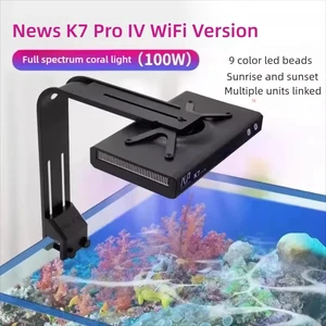 Noopsyche K7pro V4 4th Full Spectrum 100W Marine Aquarium Light WiFi APP Control Lighting for Saltwater Coral Reef SPS LPS