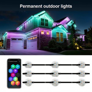 24V 0.96W 30mm RGBW Permanent Outdoor Roofline Pixel Light Track Custom Logo For Permanent Extior Lighting IP67