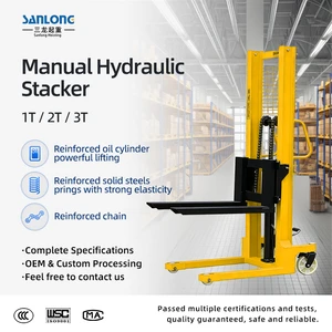 ROHO Mini Manual Hydraulic Stacker For Narrow Aisle Warehouse Hand Pallet Forklift Small Space Material Handling Lift Equipment