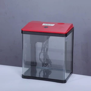 Bedroom Furniture Switch LED Light Covered Integrated Glass Aquariums Accessories One-piece Curved Fish tank