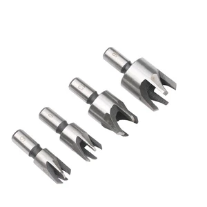 8Pcs 45#Carbon Steel Woodworking Chamfer Drilling Core Drill Bit Set with 3/8in Round Shank for Wood Drilling