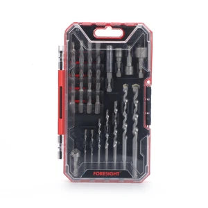 RISING Factory Direct Sales 32pcs China Manufactured Drill Set 25mm Bit Magnetic Holder Countersink Stone Drill
