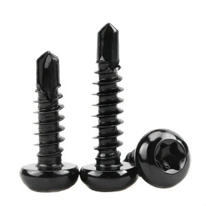 Self Tapping Screw Black Finish Carbon Steel Self Screws Torx Head Self Drilling Screws
