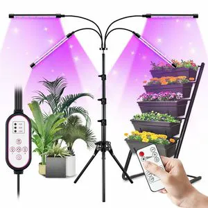 LED Grow Lights for Indoor Plants 80-LED Full Spectrum Plant Lamps Adjustable 15-55 Inch Tripod Stand Red for Optimal Bloom