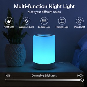 T2 Multicolor LED Touch Night Light USB Rechargeable Brightness Adjustable Colorful Atmosphere Lamp for Bedroom Living Room