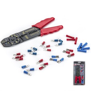 50pcs Multi Function AWG22-10electrical Hand Connectors Terminals Crimper Wire Electrician Stripping Tools Plier Kits Set
