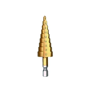 4-20 MM High Speed Steel Titanium Coated Step Drill Bit Drill bit Escalonadas Punte Per Trapano Pagoda Drill Bit