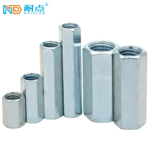 Customized Size Zinc Plated Surface Treatment Class 6 Carbon Steel Hexagonal Connecting Nuts M6-M24 with Full Thread Connection