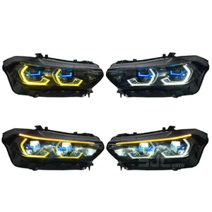 Car Led Headlamps for X5 G05 G18 19-22 12V New Dual Color DRL Laser Style Play & Plug Black Shadow Lighting