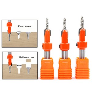 Orange Woodworking Countersink Drill Bit Hole Drilling Screw Step Self-tapping Carbide Alloy-tipped Wood Installation Chamfer