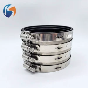 Heavy Duty Flexible No Hub Coupling SS201/304 Band EPDM Seal Cast Iron Drainage Pipe Repair Clamp