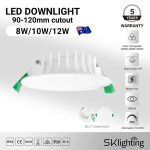 Australia Ultra Slim LED Downlight CE SAA IP44 Recessed dimmable light 90mm Cutout 8W 10W 12W 3CCT ce Spot Downlight home hotel