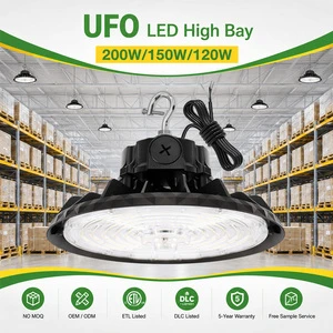 Industrial Light 200W 3CCT SMD2835 Chip Super Bright IP65 Waterproof LED High Bay Lamp for Factory Warehouse Garage Workshop