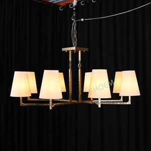 Wright Round Chandelier Linen Chandelier Lighting Decoration Home Light Fixtures Luxury Custom Hotel Villa Chandeliers Pendant