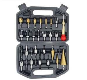 Hot-Selling Five-Edge Chamfering Tool Center Punch Combination Set of Three-Point Drill Bits for Woodworking for Cork Drill