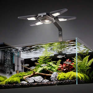 Cherlam High Quality WRGB Full Spectrum Led Aquarium Light Adjustable Bracket Fish tank Light for Freshwater Aquarium