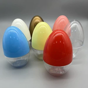 Hot Sell Big Size 100*157mm Multi-colored Easter Egg Plastic Open Egg Capsule for Kids Easter Hunting Basket